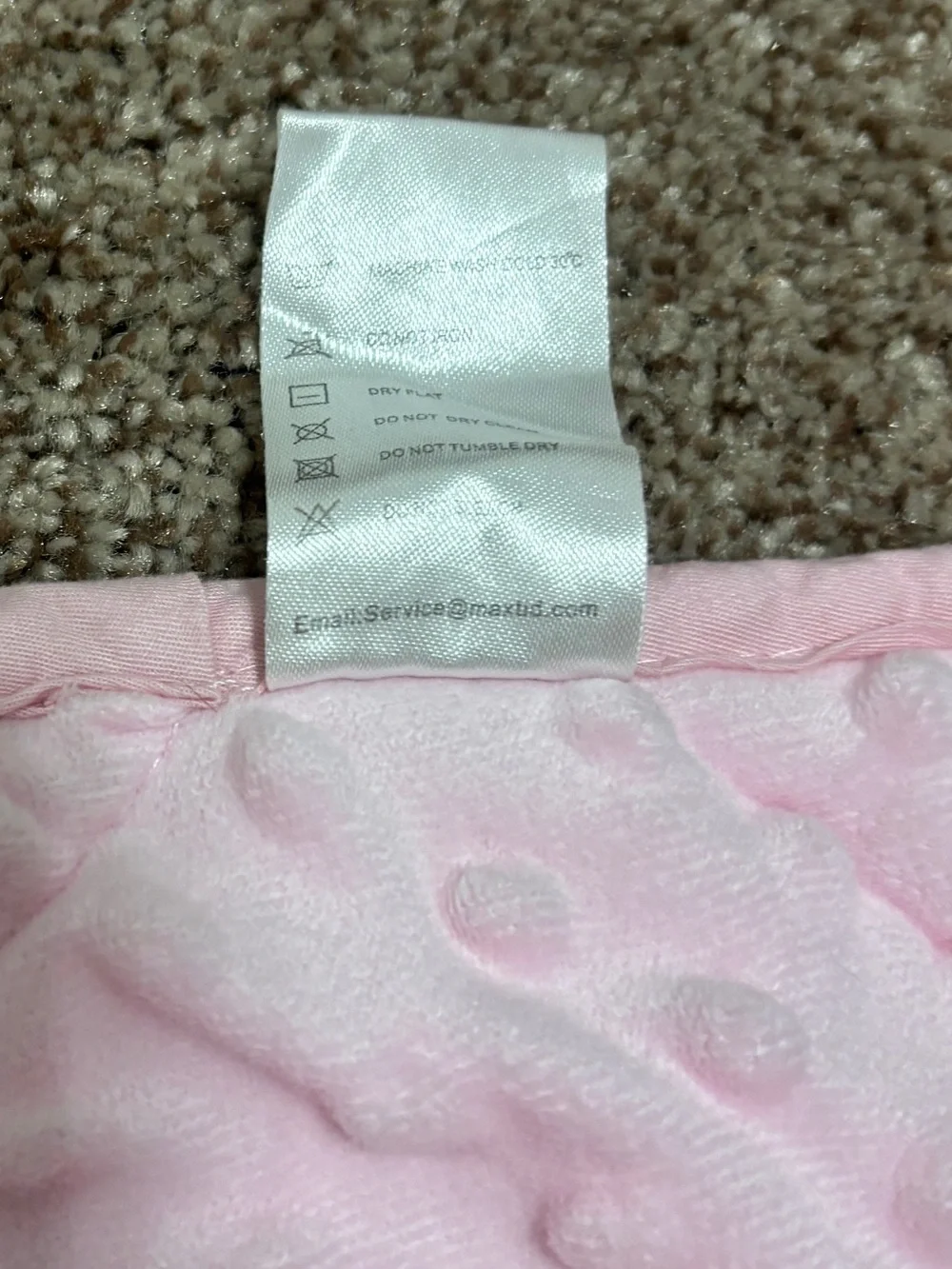 Pink Minky Cotton Sensory Weighted Blanket 3 lbs Kids washable